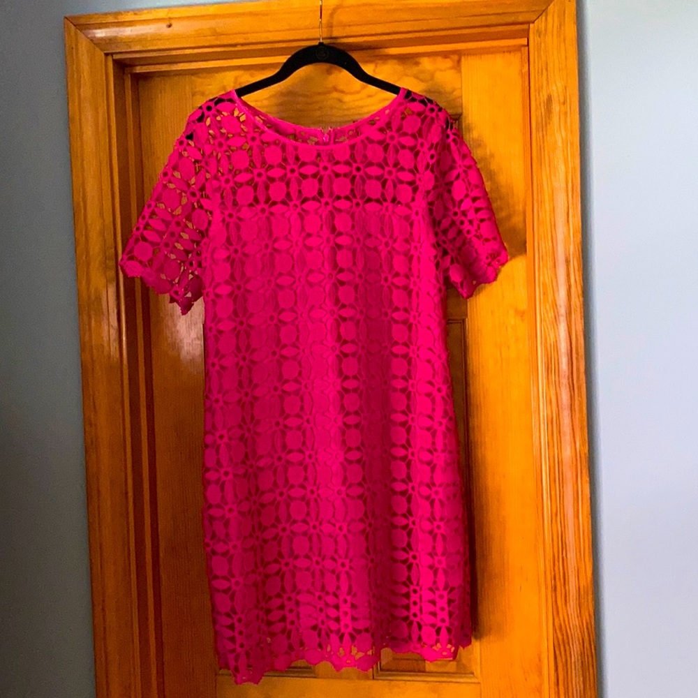 Brand new!! Laundry by Shelli hot pink dress- lace overlay